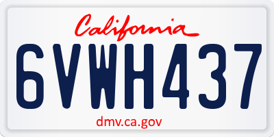 CA license plate 6VWH437