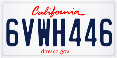 CA license plate 6VWH446