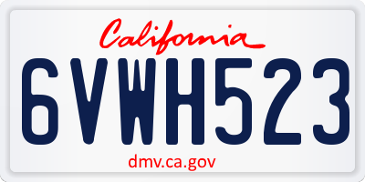 CA license plate 6VWH523