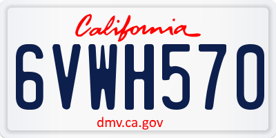 CA license plate 6VWH570