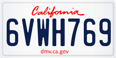 CA license plate 6VWH769