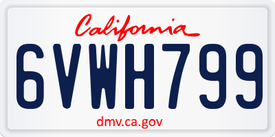 CA license plate 6VWH799