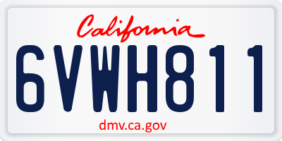 CA license plate 6VWH811