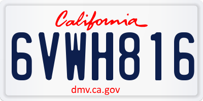 CA license plate 6VWH816