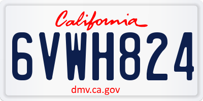 CA license plate 6VWH824