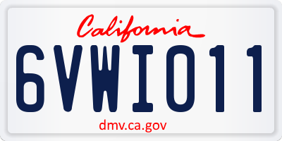 CA license plate 6VWI011