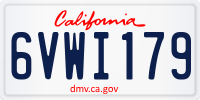 CA license plate 6VWI179