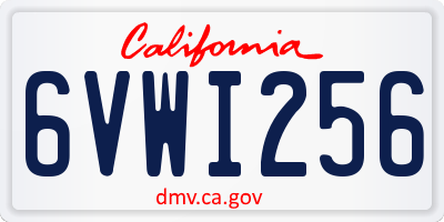 CA license plate 6VWI256