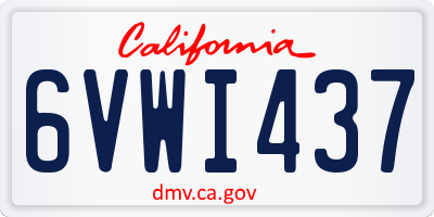 CA license plate 6VWI437