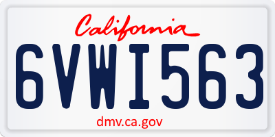 CA license plate 6VWI563