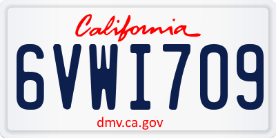 CA license plate 6VWI709
