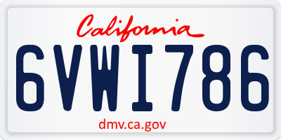 CA license plate 6VWI786