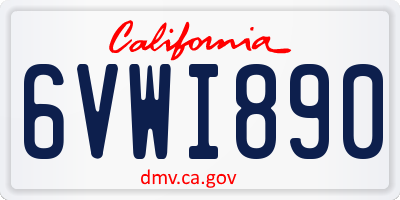 CA license plate 6VWI890
