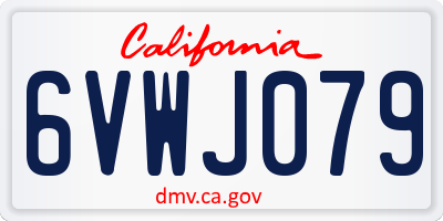 CA license plate 6VWJ079