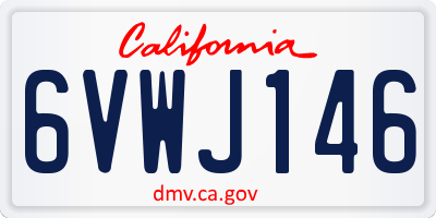 CA license plate 6VWJ146