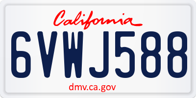 CA license plate 6VWJ588