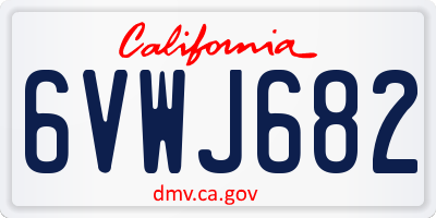 CA license plate 6VWJ682