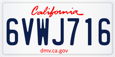 CA license plate 6VWJ716