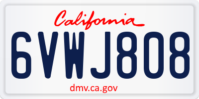 CA license plate 6VWJ808