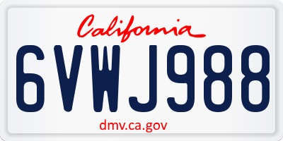 CA license plate 6VWJ988