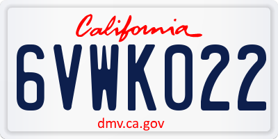 CA license plate 6VWK022