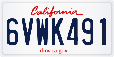 CA license plate 6VWK491
