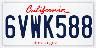 CA license plate 6VWK588