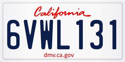 CA license plate 6VWL131