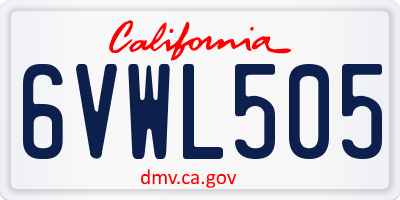 CA license plate 6VWL505