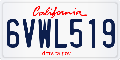 CA license plate 6VWL519