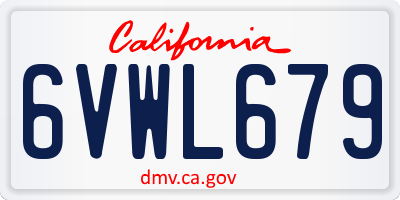 CA license plate 6VWL679