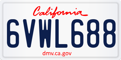 CA license plate 6VWL688