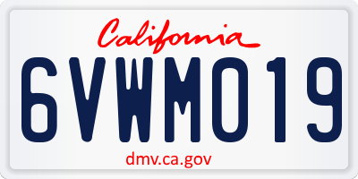 CA license plate 6VWM019