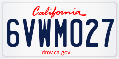 CA license plate 6VWM027