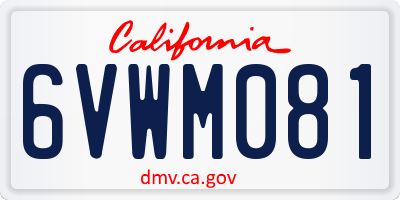 CA license plate 6VWM081