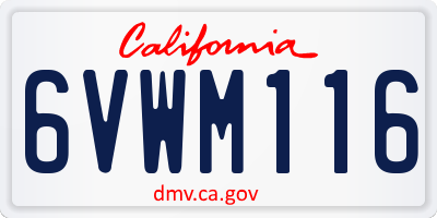 CA license plate 6VWM116