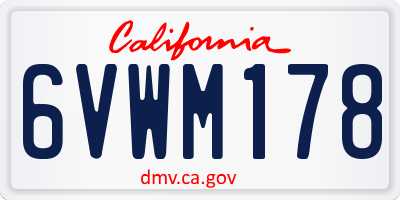 CA license plate 6VWM178