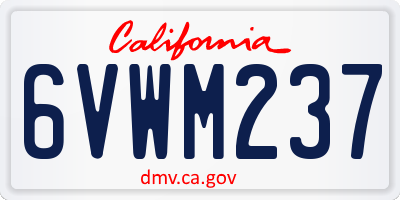 CA license plate 6VWM237