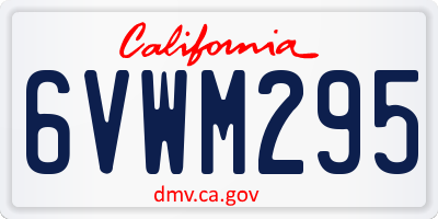 CA license plate 6VWM295