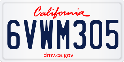CA license plate 6VWM305