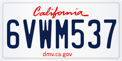 CA license plate 6VWM537