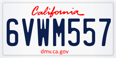 CA license plate 6VWM557