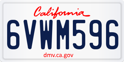 CA license plate 6VWM596