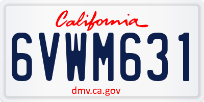 CA license plate 6VWM631