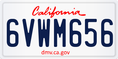 CA license plate 6VWM656