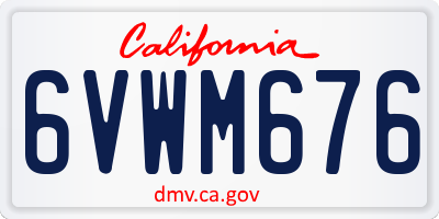 CA license plate 6VWM676