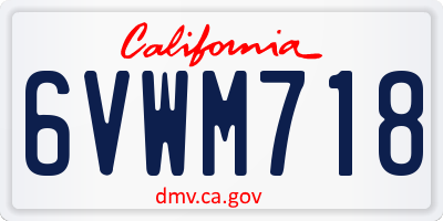 CA license plate 6VWM718