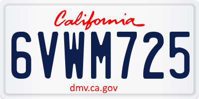 CA license plate 6VWM725
