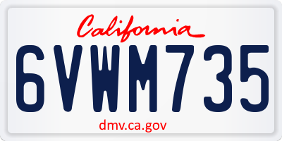 CA license plate 6VWM735