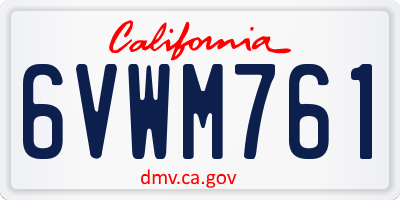 CA license plate 6VWM761